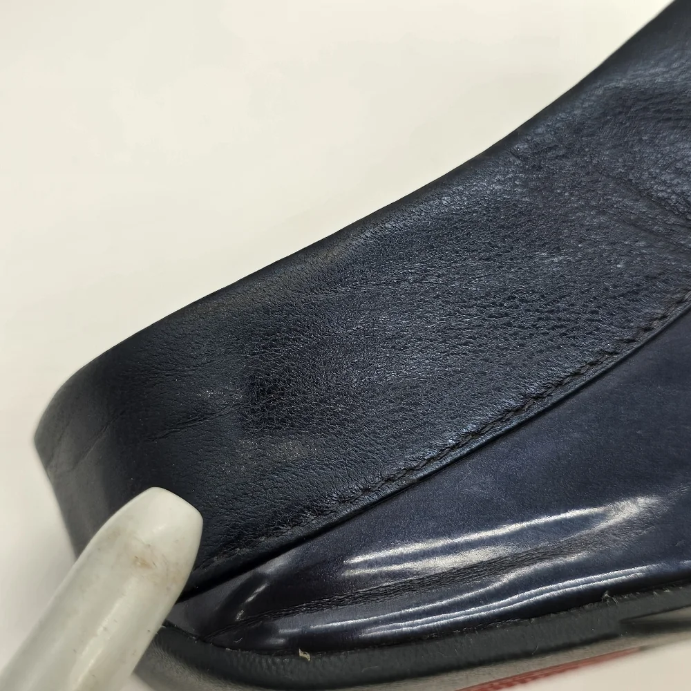 FitFlop Cha Cha Rumba Sandals Sz 8 Blue Leather Beaded Fringe Thong Platform - Picture 10 of 14